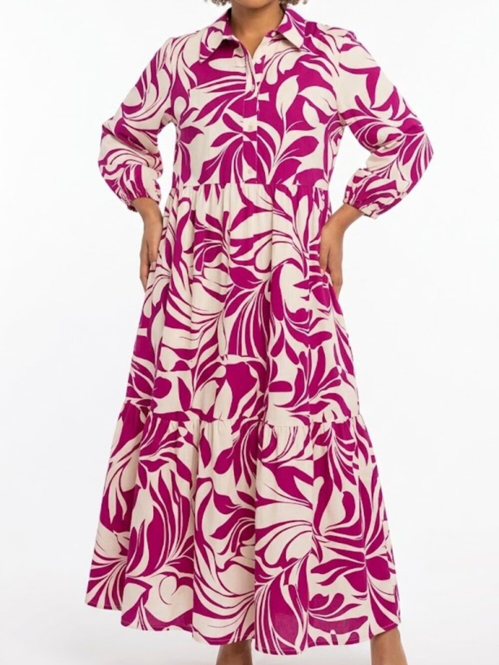 NWT Maeve by Anthropologie "Bettina" Tiered Midi/Maxi Shirt Dress size Medium